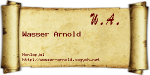 Wasser Arnold névjegykártya